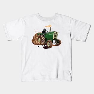 Cartoon race tractor Kids T-Shirt